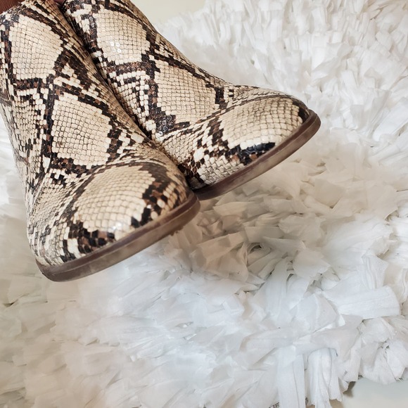 MICHAEL BY MICHAEL SHANNON | NADYA ANKLE BOOTIES SNAKESKIN LEATHER WOMEN SZ 8 - Picture 6 of 17